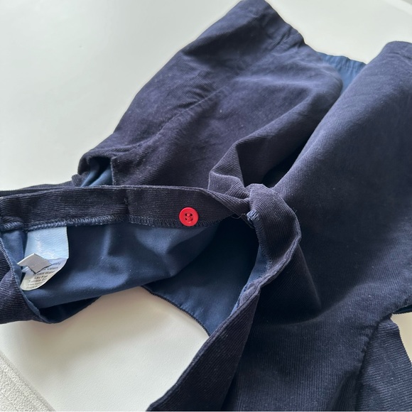 Bella Bliss | Pleated Corduroy Dress in Navy and Red - Picture 4 of 8